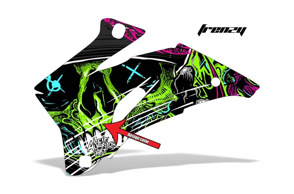 Frenzy design shown on a set of graphic panels