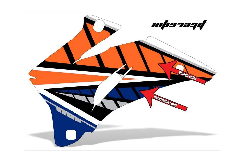 Intercept design shown on a set of graphic panels