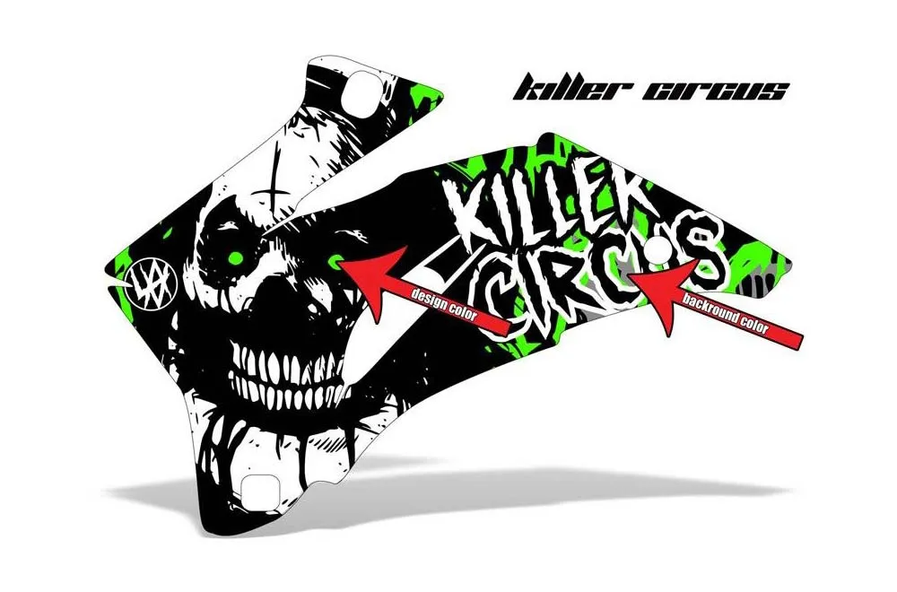 Killer Circus design shown on a set of graphic panels