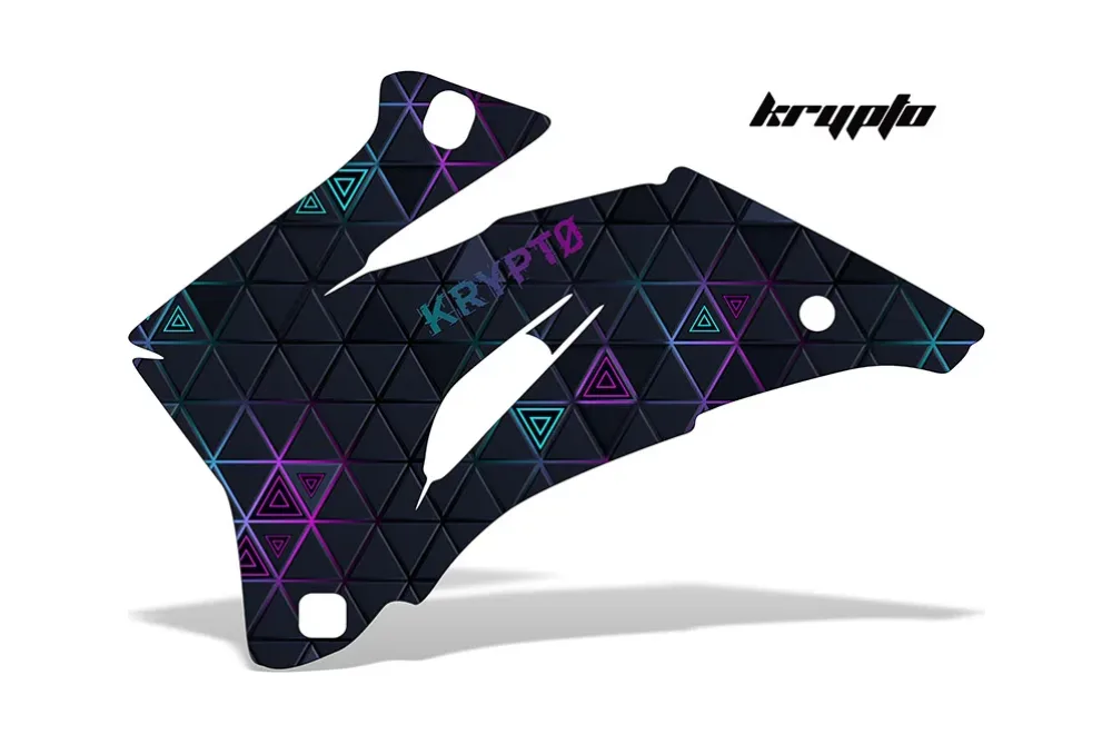 Krypto design shown on a set of graphic panels
