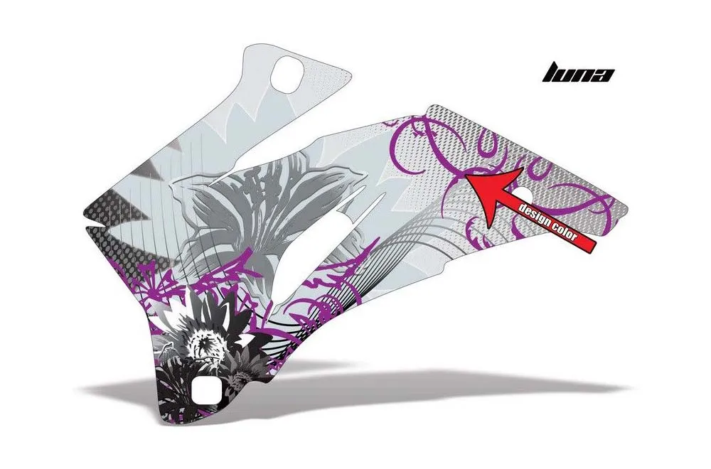 Luna design shown on a set of graphic panels