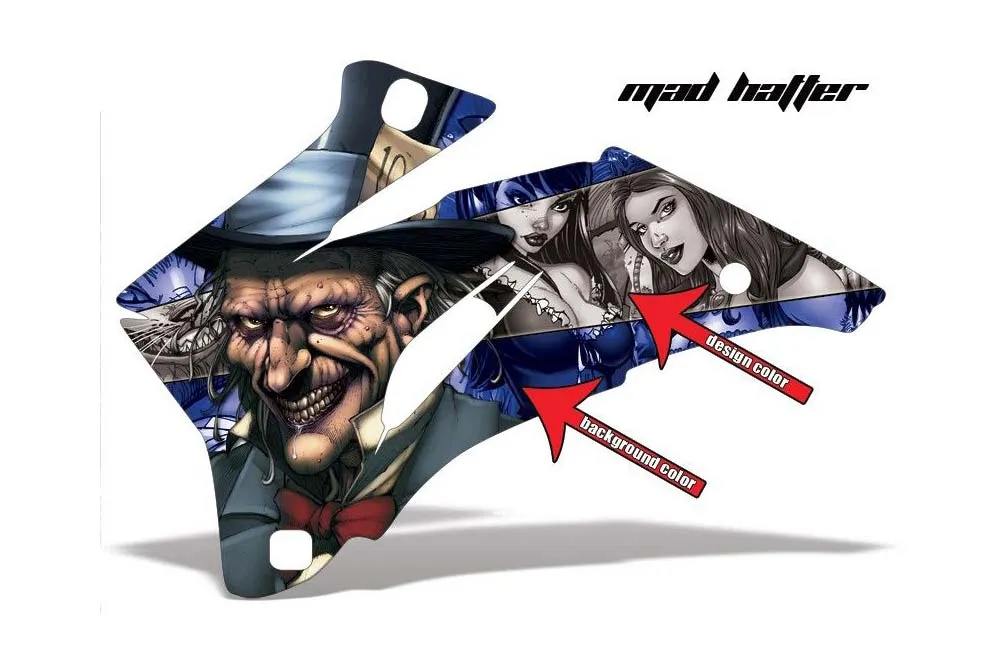 Mad Hatter design shown on a set of graphic panels