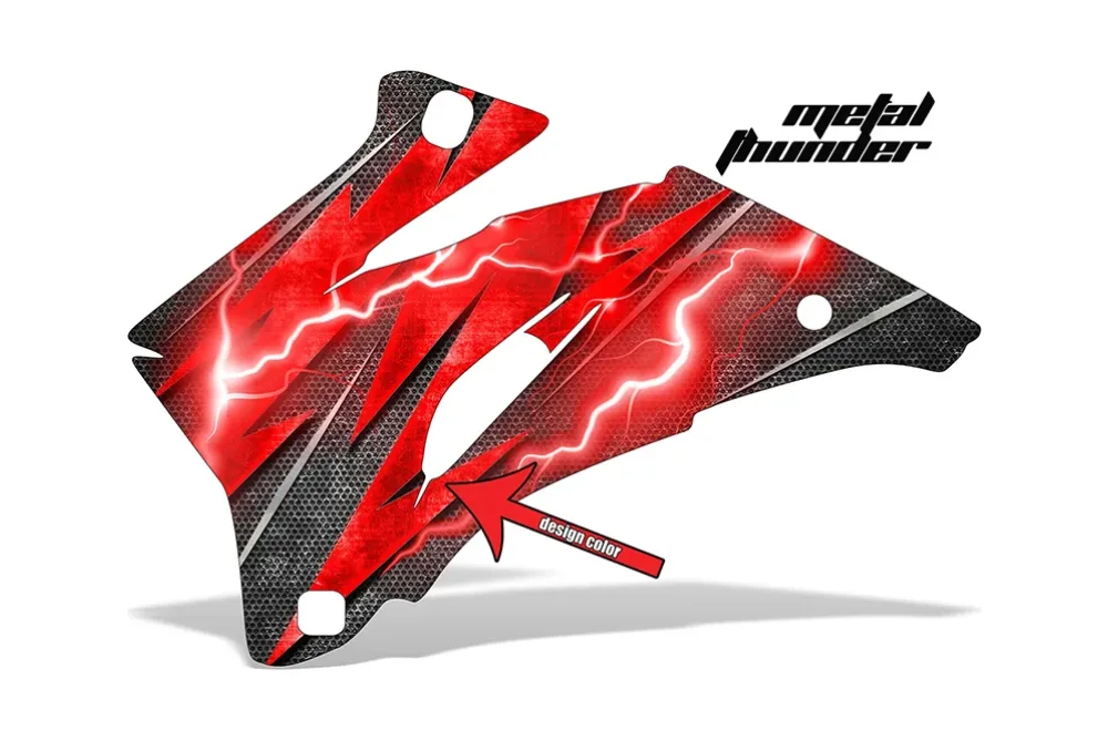 Metal Thunder design shown on a set of graphic panels