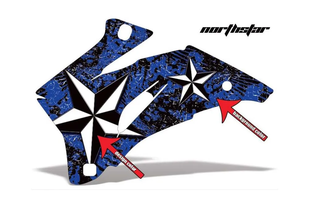 North Star design shown on a set of graphic panels