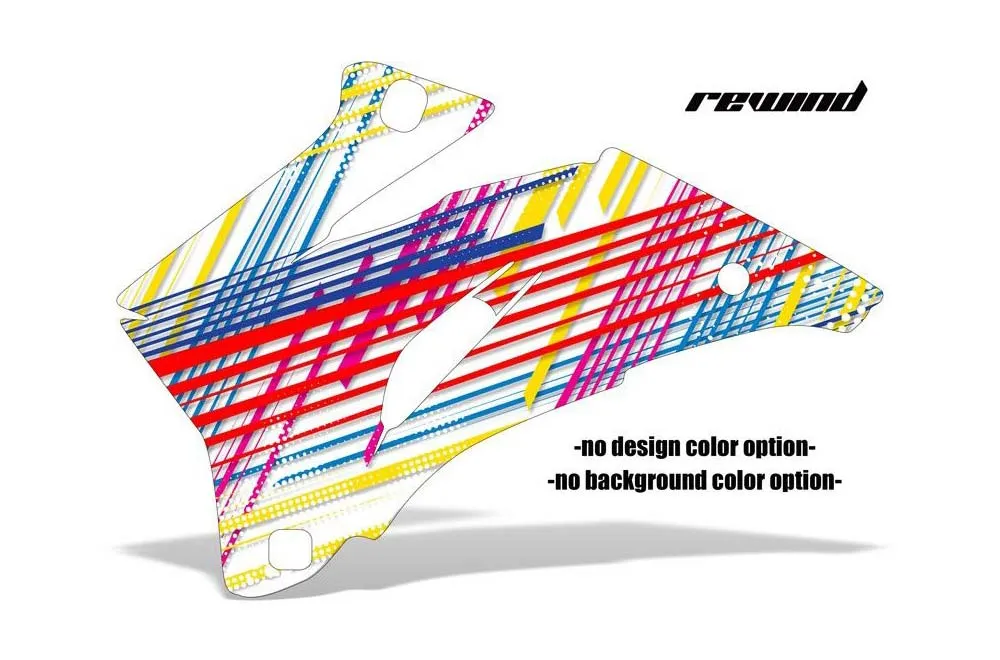 Rewind design shown on a set of graphic panels