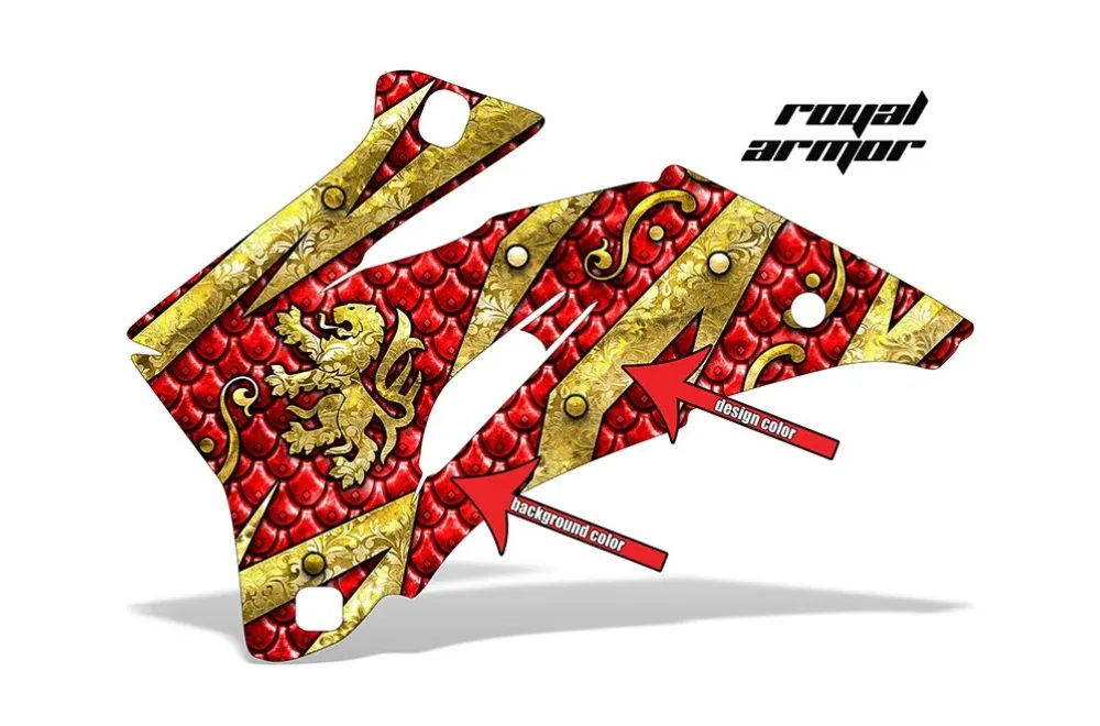 Royal Armor design shown on a set of graphic panels