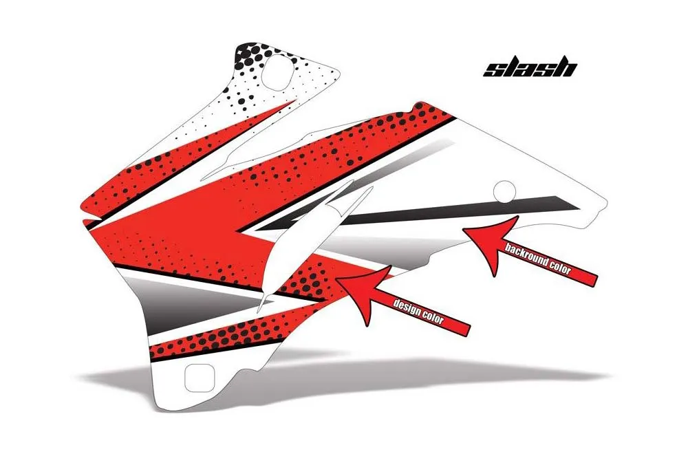 Slash design shown on a set of graphic panels