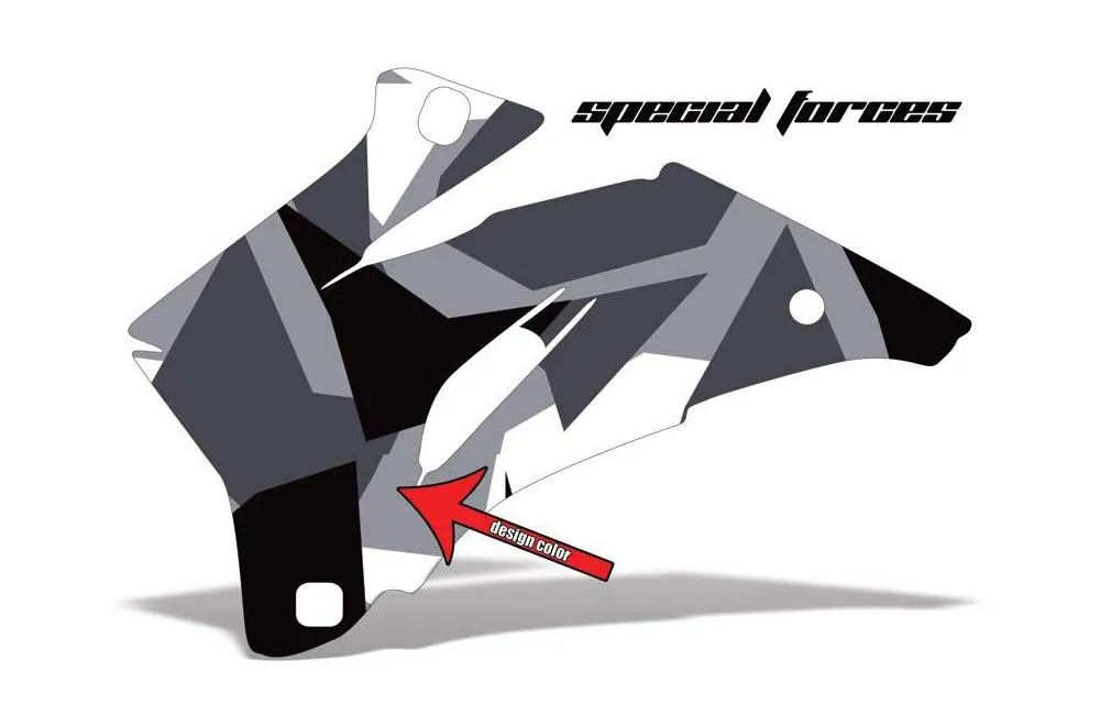 Special Forces design shown on a set of graphic panels