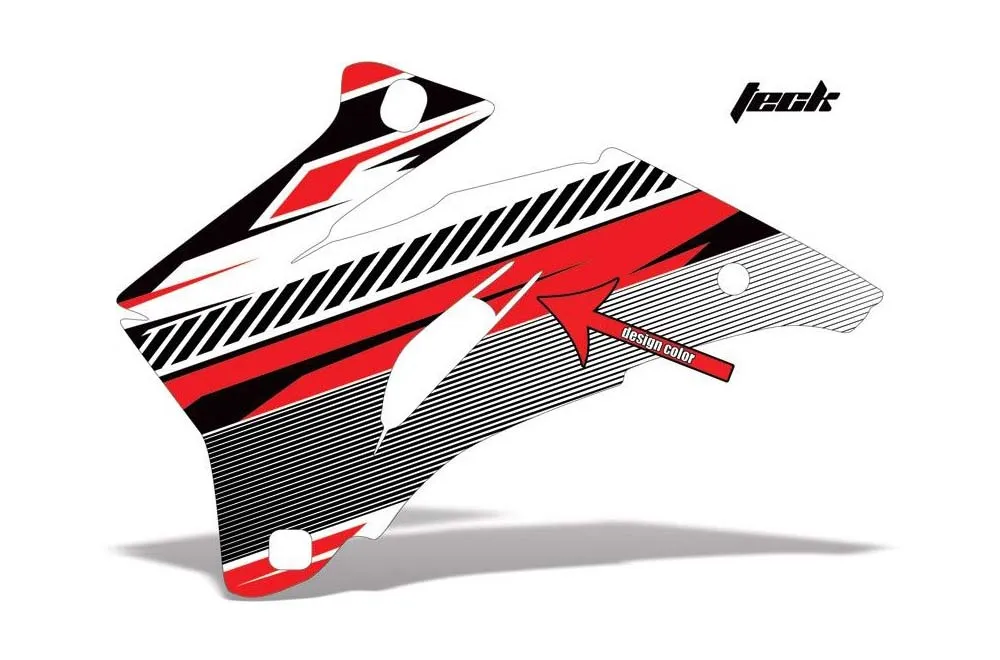 Teck design shown on a set of graphic panels