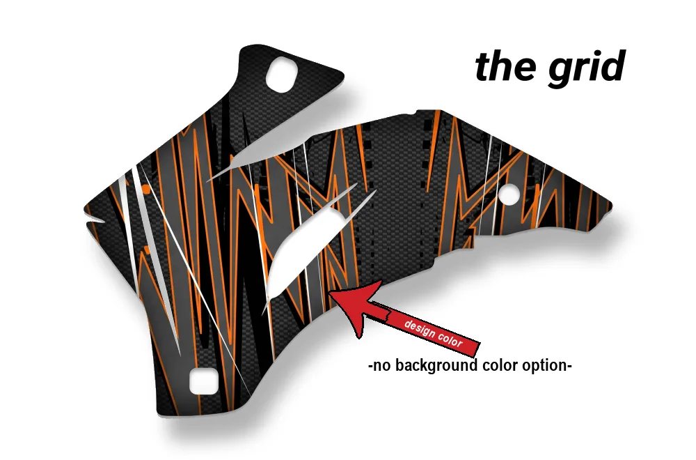 The Grid design shown on a set of graphic panels