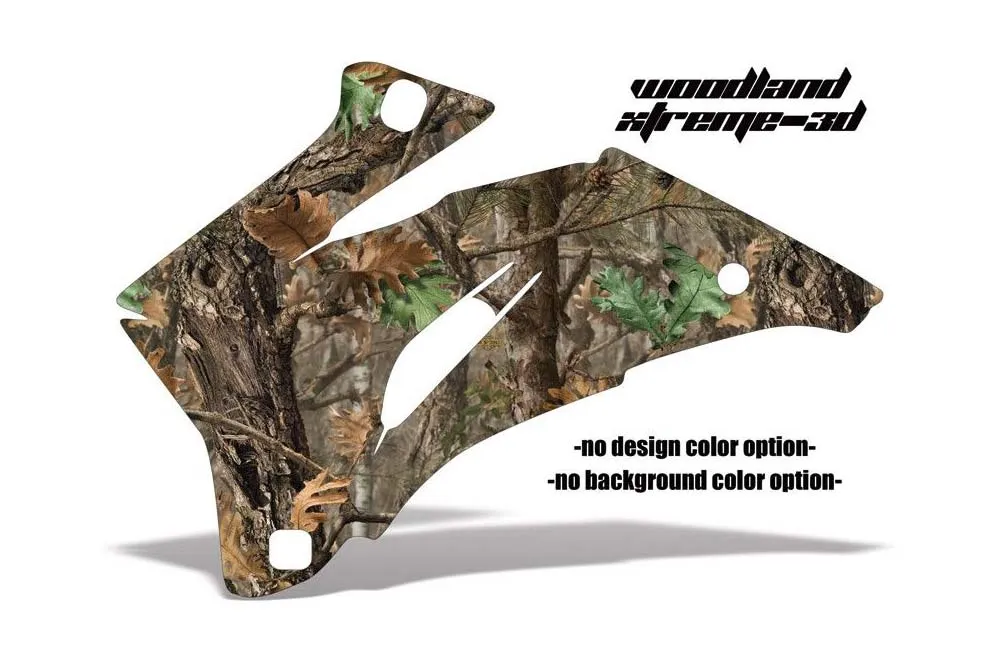 Woodland Camo design shown on a set of graphic panels