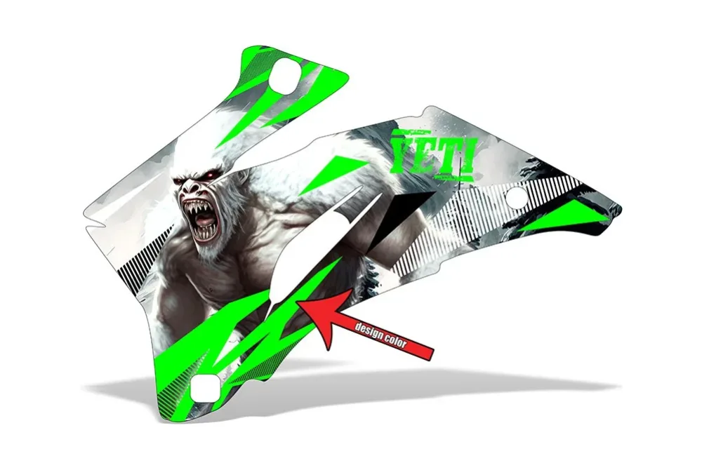 Yeti design shown on a set of graphic panels