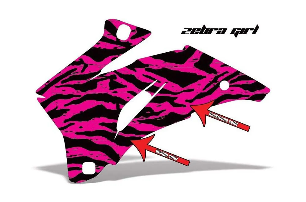 Zebra Girl design shown on a set of graphic panels