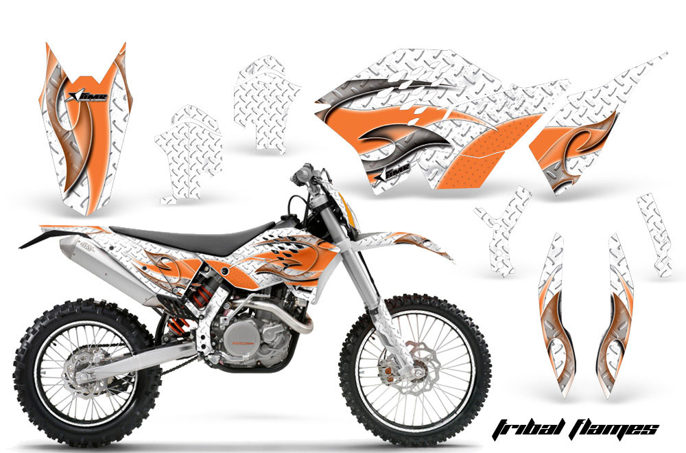 orange and white dirt bike