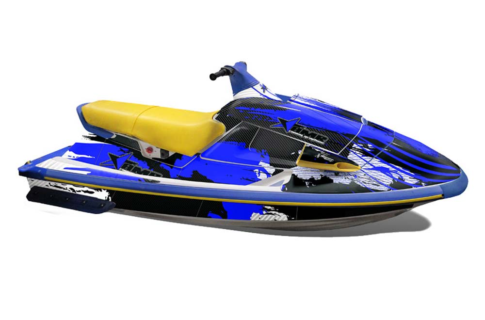 Yamaha Wave Raider Jet Ski Graphic Kit - 1994-1996 Carbon X Blue