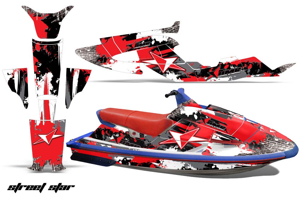 Yamaha Wave Raider Jet Ski Graphic Kit - 1994-1996 Street Star Red